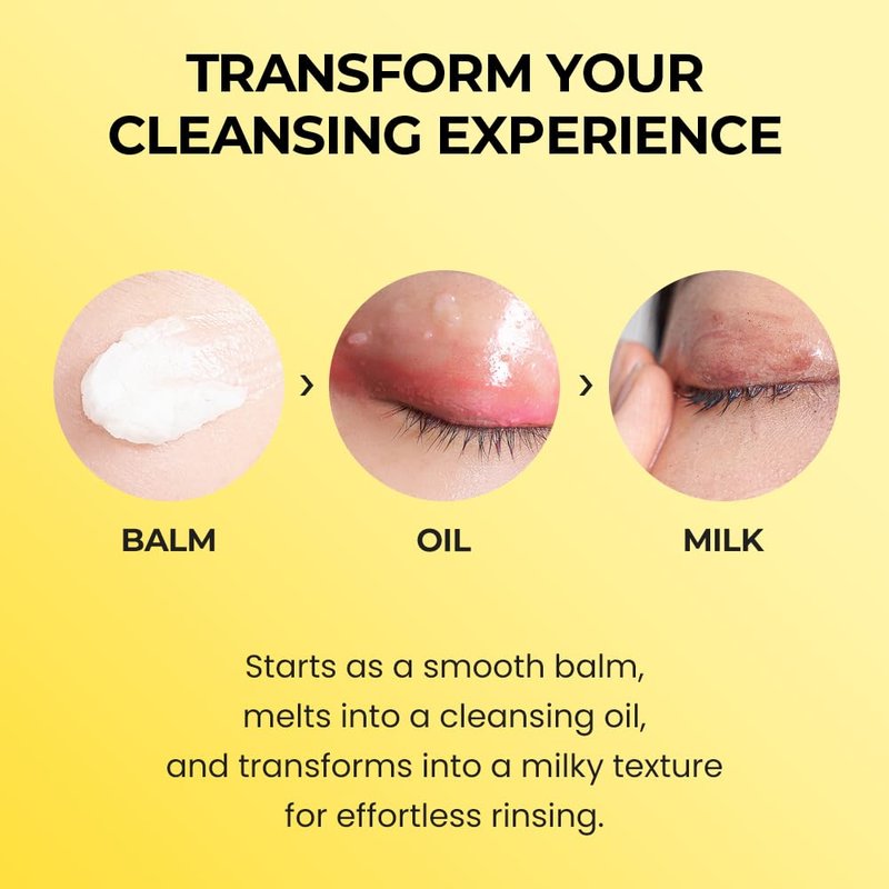 Porebarrier Face Cleansing Balm - Vegan Makeup Remover for Waterproof Makeup | Gentle Balm to Oil to Milk | 3.38 Fl Oz