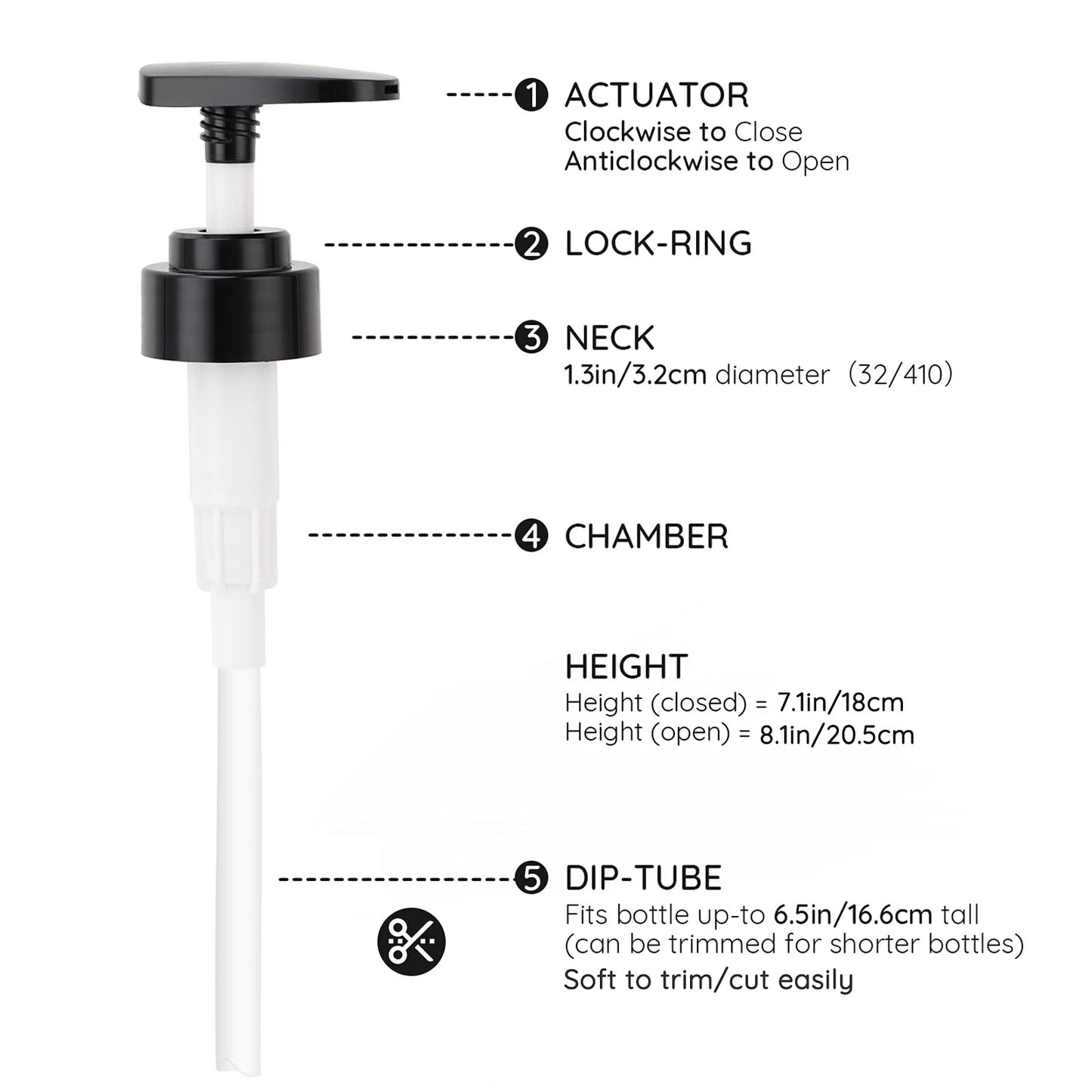 Lotion Dispenser Pump Head, Segbeauty 3 Pack Shampoo Shower Bottle Pump Replacement, Empty Refillable Bottle Tube Pump Top for Soap Conditioner Lotion Body Wash Bathroom Kitchen