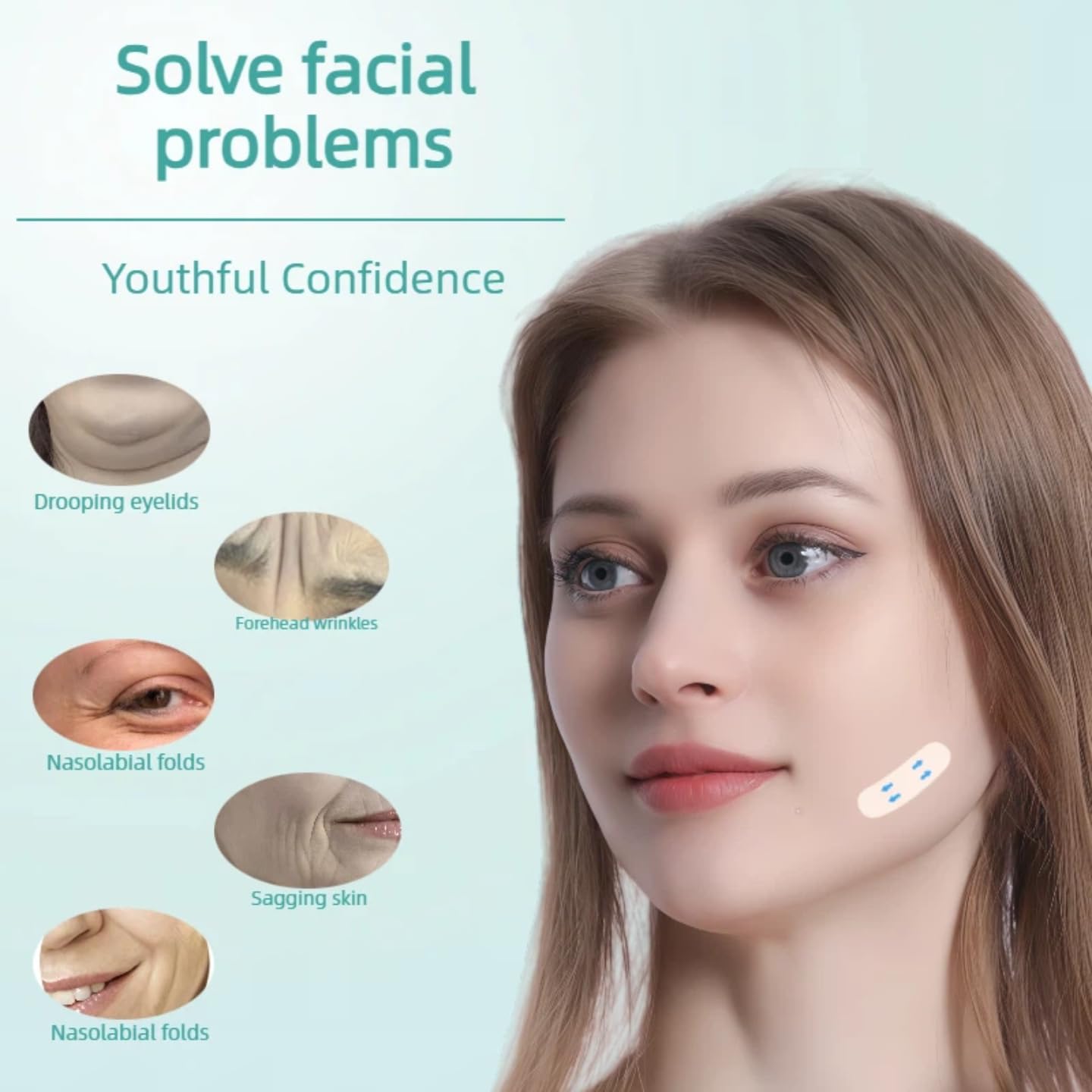 FABLECREST 156PCS Invisible Face Neck Lifting Tape for Women - Waterproof Breathable Instant V-Shaped Lift for Sagging Skin, Turkey Neck, Double Chin & Wrinkles