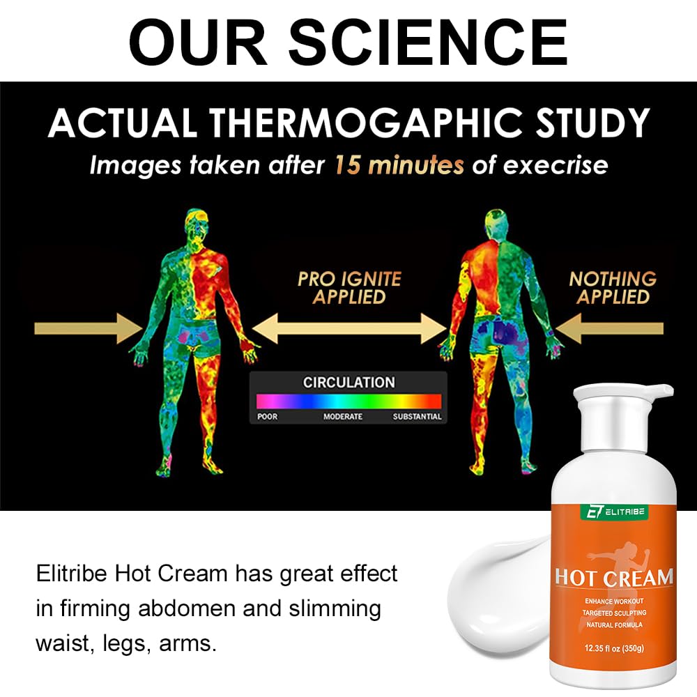 Hot Cream Sweat Enhancer Lotion for Women and Men and Body Sculpting Cellulite Workout Ultra Moisturizing and Invigorating Body Firming Cream with Natural Oils - 12.34 Fluid Ounce