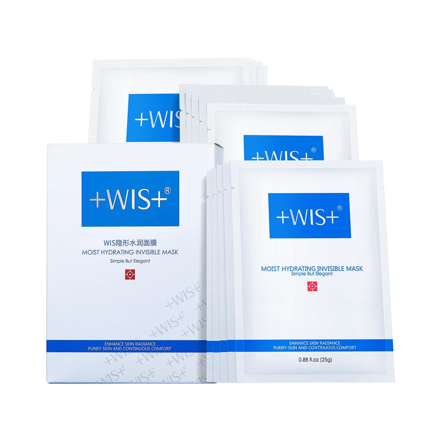 +WIS+ Intensive Hydrating Natural Face Masks 24 EA | Hyaluronic Acid & Collagen | Tend Skin, Sensitive Skin Safe | Pore Minimizing, Elasticity Boost | Dehydrated Skin Repair |