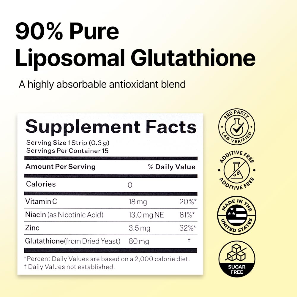 ESTHER FORMULA Glutathione Strips (15 ct) | Sublingual Enhanced-Absorption Oral Strips for Antioxidant Support, Skin Glow Support, Detox Korean Beauty Supplement | Made in USA