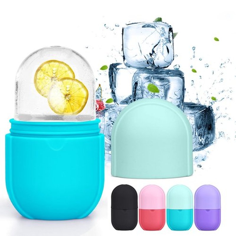 Ice Roller For Face and Eye, Ice Facial Roller Massage Shrink Pore Skin Care Tools, Reusable Ice Stick Remove Dark Circle, Ice Face Mold Sphere Face Ice Cubes for Brighten Lubricate Fine Lines Blue