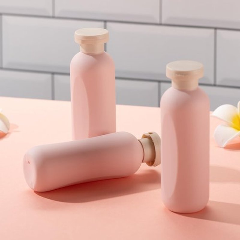 owlyee 6.7oz Travel Shampoo Bottle, Empty Plastic Squeeze Bottles with Flip Cap, 4PCS Lotion Container for Toiletries (200ml, Pink)