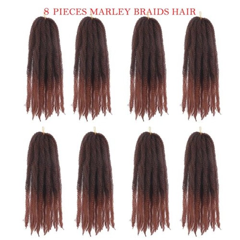 Marley Crochet Braids Hair 24 Inch 8 Packs Afro Kinky Marley Twist Braiding Hair Synthetic Curly Twist Marley Hair Long Springy Afro Twist Hair Extensions (TB/30#, 24 Inch (Pack of 8))