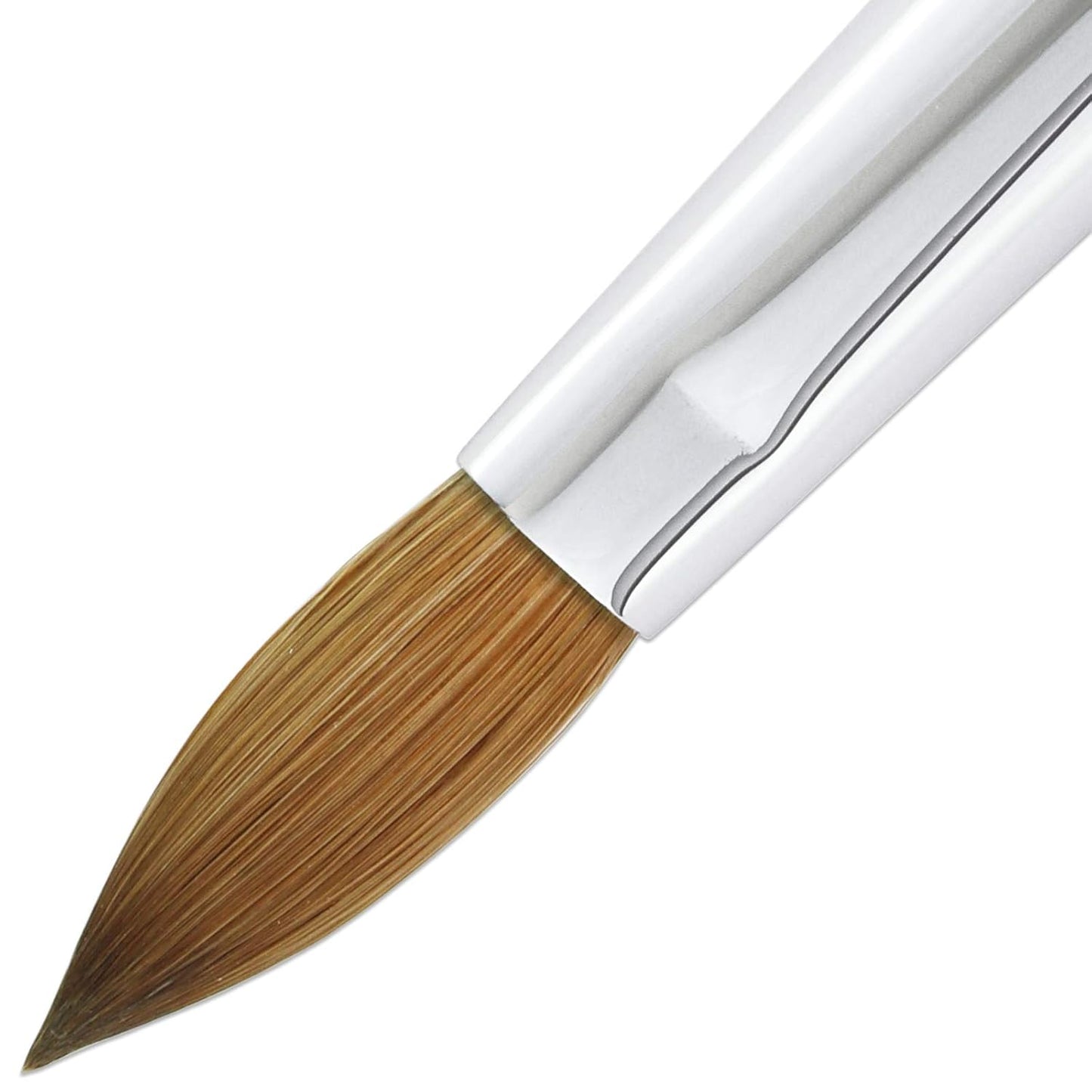 Size 10 PANA Pure Kolinsky Acrylic Nail Brush - Oval Crimped Clear Handle