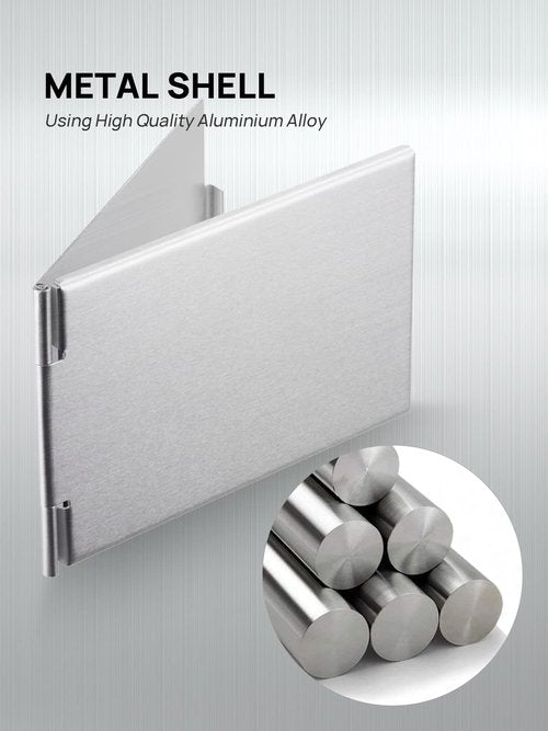 MIRRORNOVA Portable Folding Mirror, Ultra-Slim Durable Makeup Tabletop Mirror for Travel with Aluminum Shell, Large Size 7"