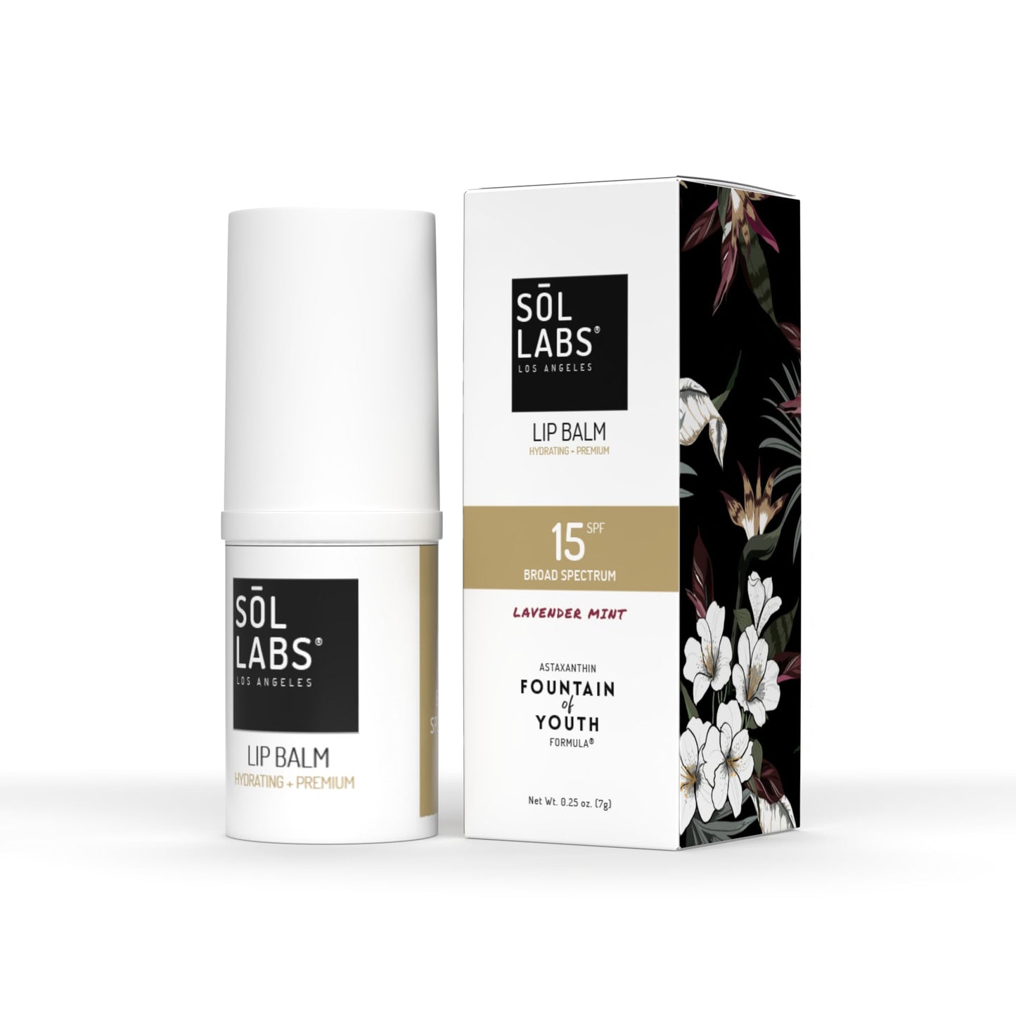 SOL LABS Mineral Lip Moisturizer SPF 15 - Hydrating Lavender Mint Lip Balm with Zinc Oxide - Non-Waxy, Reef-Safe Korean Formula - Shea Butter & Hyaluronic Acid - Oversized 11g