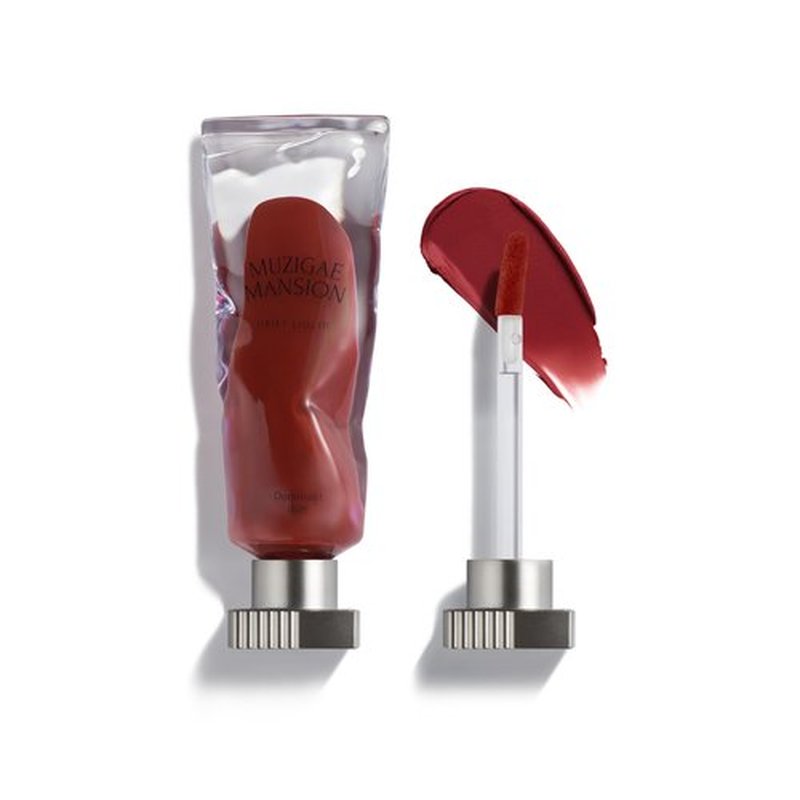 MUZIGAE MANSION Objet Lip Stain (Unique Paint Tube Design) – Velvet Matte Tint, Long-Lasting Waterproof Lipstick, Hydrating Korean Makeup, Red & Rose Gloss, K-Beauty Tinted Lipstain (08 DOMINANT)
