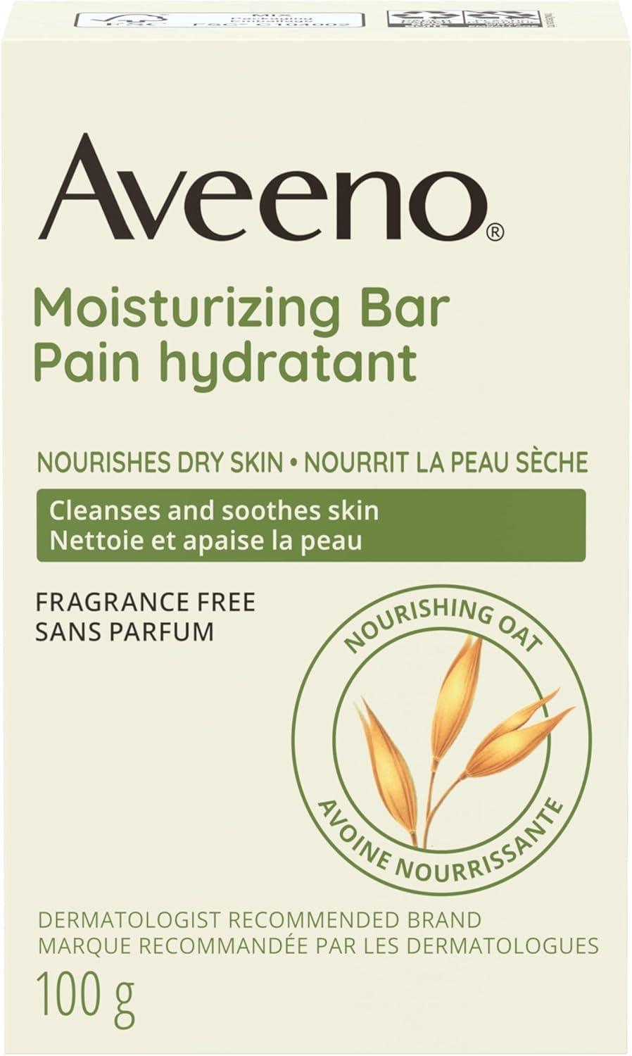 Aveeno Moisturizing Bar with Natural Colloidal Oatmeal for Dry Skin, Fragrance Free, 3.5 Oz (2 Pack)