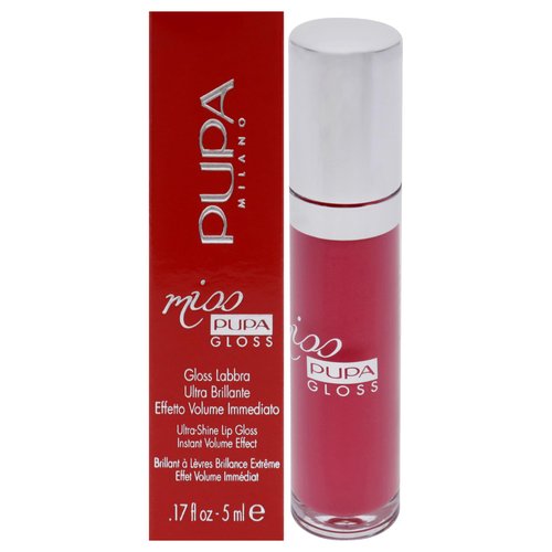 Pupa Milano Miss Milano Lip Gloss - Shiny, Smooth, Plump - Soft, Innovative Gel Texture - Glides Smoothly On Lips - For A Moisturizing And Volume Enhancing Effect - 303 Extreme Fuchsia - 0.17 OZ