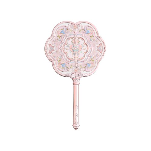 Flower Knows Butterfly Cloud Collar Hand Mirror,Portable Vintage Mirror,Durable Metal Mirror,Cute & Aesthetic Princess Mirror,with Long Handle for Easy Holding,Gift for Girls(Lotus Pink)
