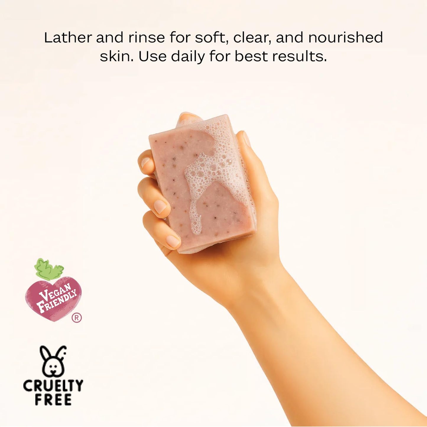 Piya Tulsi Gentle Exfoliating Bar Soap – Purifying & Calming Face & Body Cleanser with Holy Basil & Pink Clay