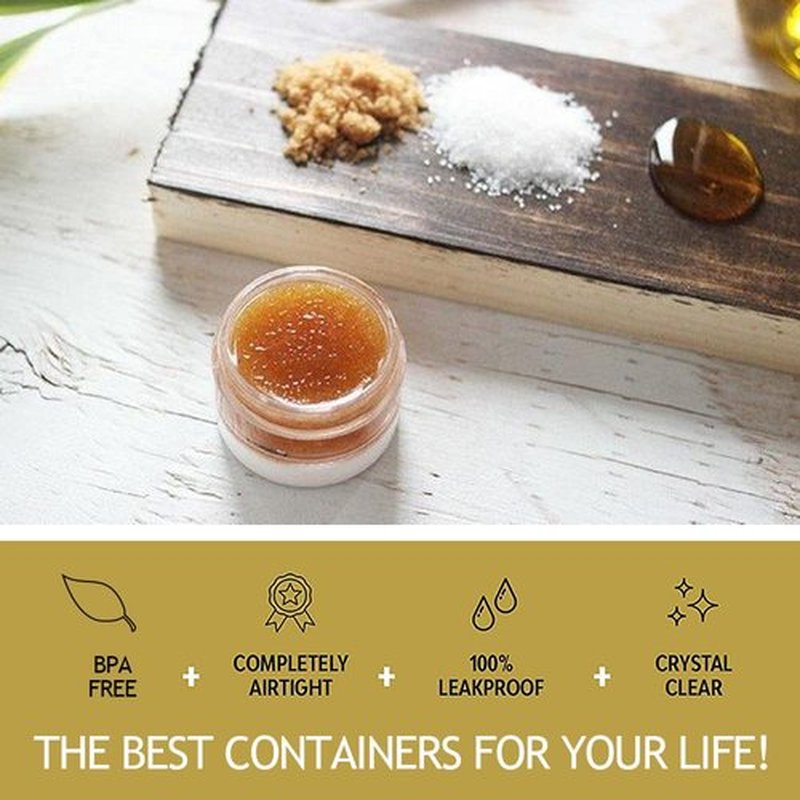 AMORIX 8oz Slime Containers with Lids 8 oz Plastic Containers Jars with White Lids + 20g Sample Containers (Set of 24) Airtight Container for Lip Scrub, Body Butters, Cream, Slime, Craft Storage