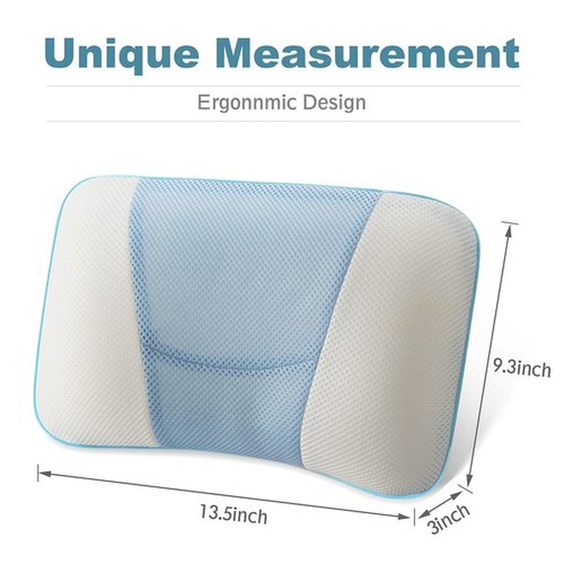Bath Pillow for Tub, Coastacloud Bathtub Spa Pillow, Headrest Support, Bath Tub Pillow for Neck, Bath Pillows with 3D Air Mesh Technology, Powerful Suction Cups Hot Tub