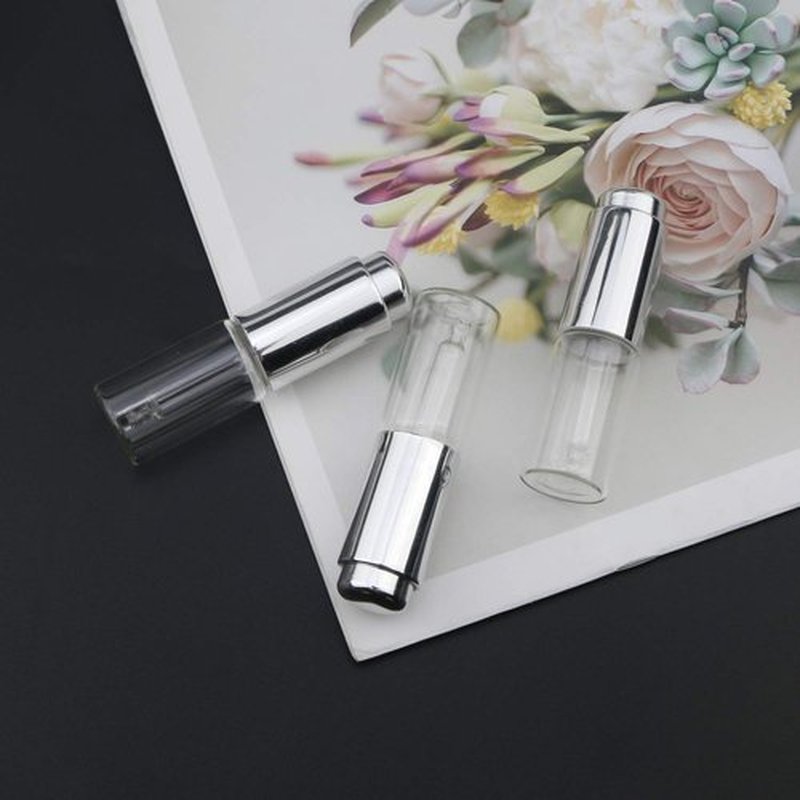 Ellbest 8Pcs 10 ml Clear Press Dropper Bottles, Empty Refillable Essential Oil Bottles Container Perfume Cosmetic Bottle Travel Pressing Dropper Bottle, Silver Cap