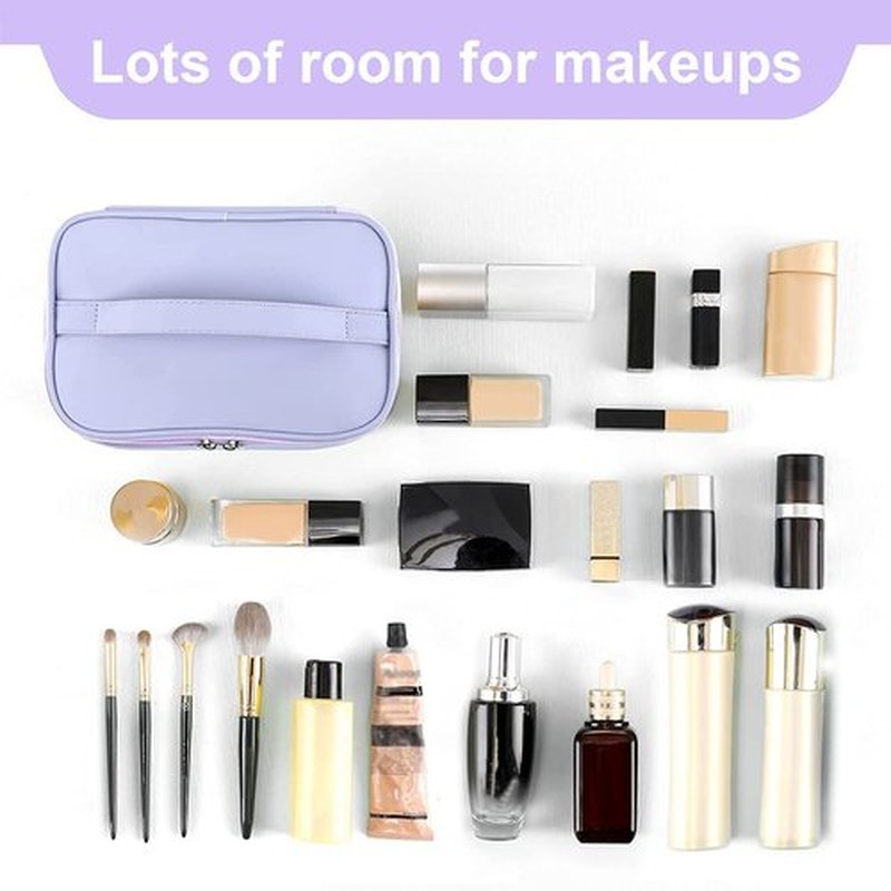 Meiyuuo Makeup Bag Cosmetic Bags Small for Women Zipper Pouch Makeup Organizer Waterproof Cute (Light Lavender Purple)
