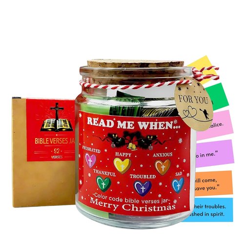 Read Me When Bible,Christian Gifts for Women,Bible Verse Jar,Bible Jar, Prayer Jar, Christian Gifts For Women, Religious Gifts For Women,Friendship Elephant Ornament, White Elephant Gifts for Adults.