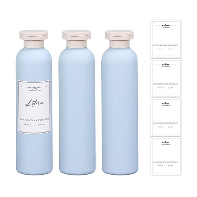 UMETASS 8.8oz Travel Bottles for Toiletries, Empty Plastic Squeeze Bottles with Flip Cap, Lotion Container for Toiletries (3 pack, bule)
