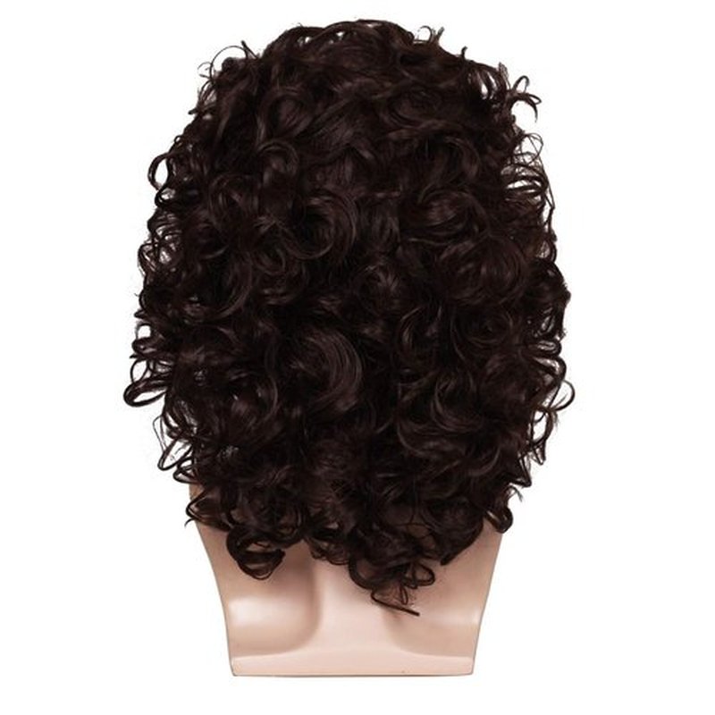 FantaLook Short Curly Brown Halloween Cosplay Wig for Men