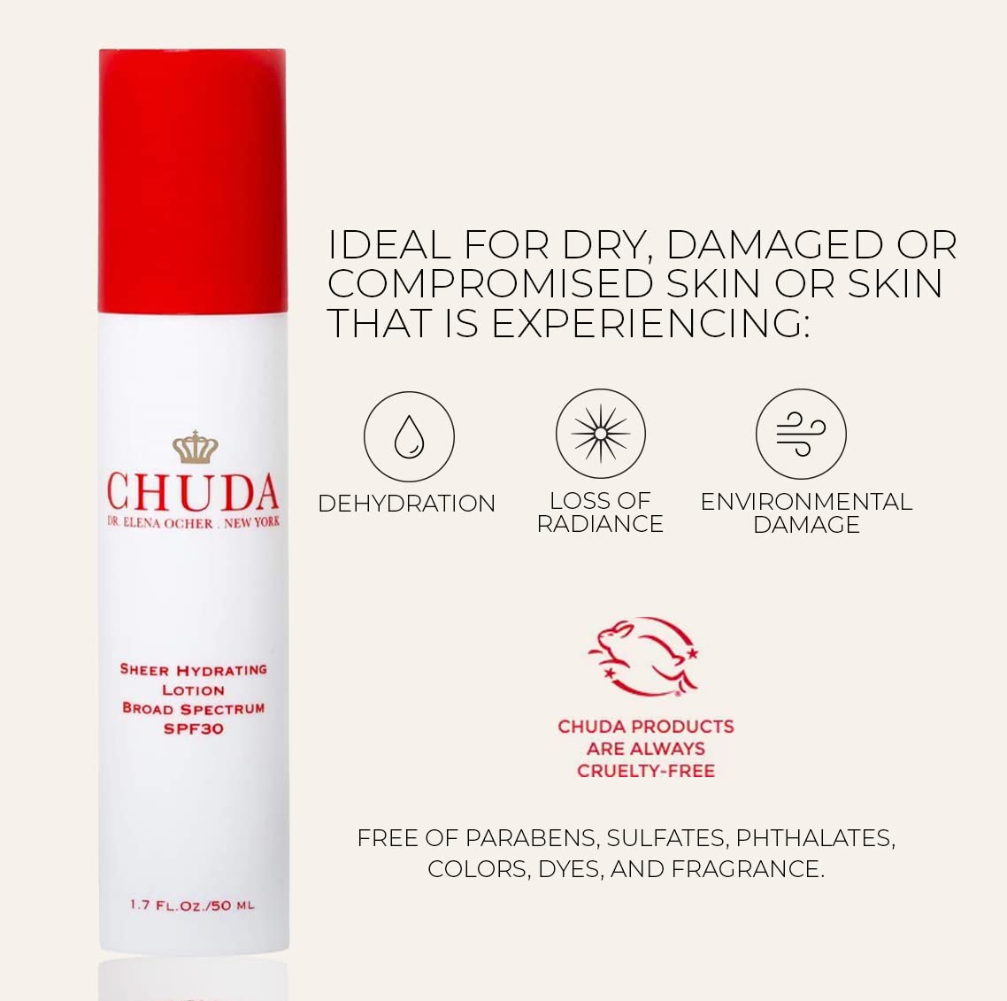 CHUDA Healing Hydrating Cream 30ml and Sheer Hydrating Lotion Broad Spectrum SPF30 30ml, Gift Set - Face Moisturizers with Remedea Compound, Anti Aging Face Cream and Sunscreen Combo Skin Moisturizer