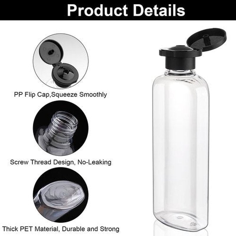 Wowang Travel Shampoo Bottles 7.7oz 5 Pack Leak Proof Squeeze Bottles with Flip Cap Refillable Containers Plastic Travel Bottles for Toiletries for Lotion Shampoo Conditioner