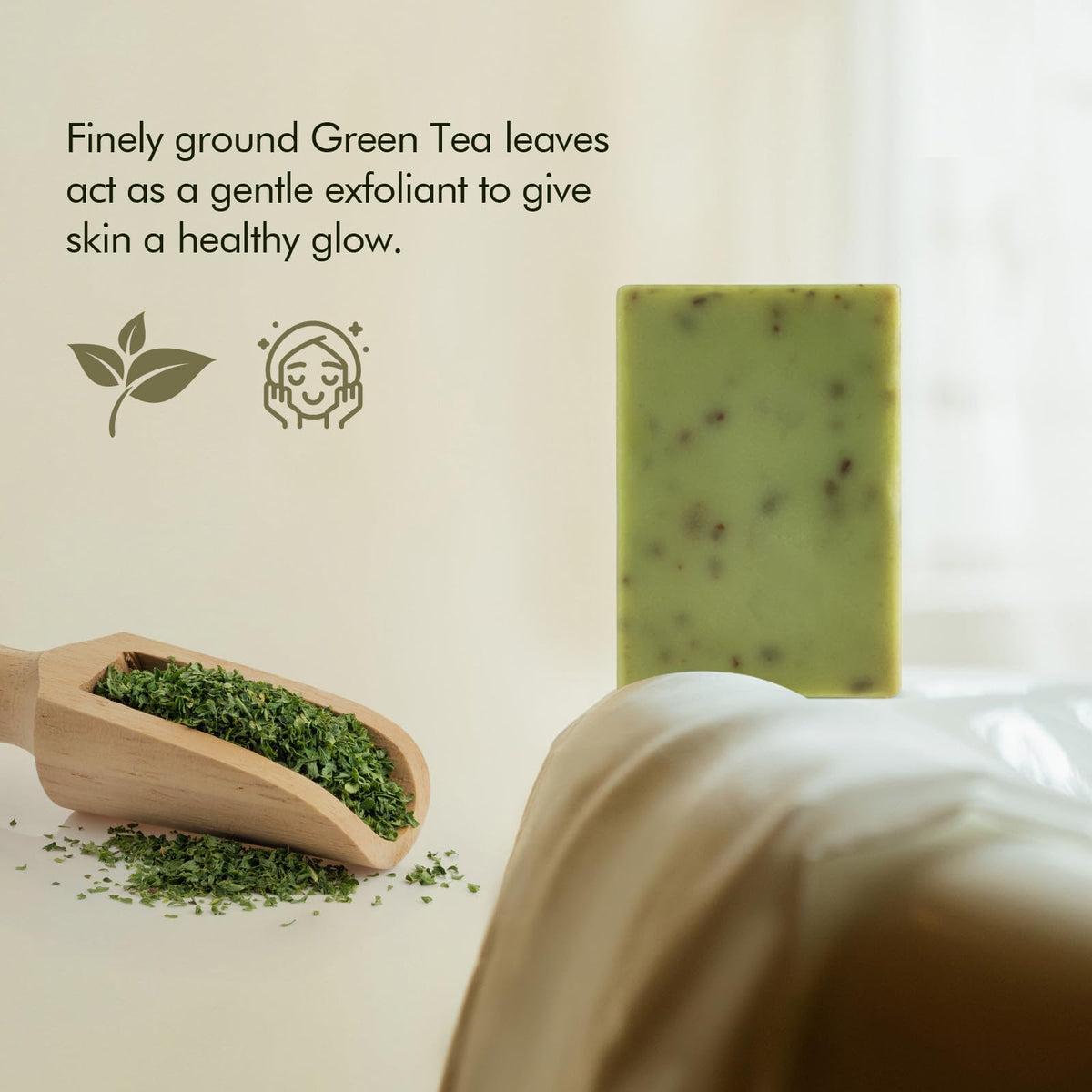PALFICAB Green Tea Soap Bars for Face and Body, 2 Bars