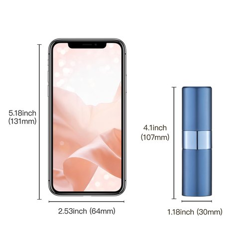 owlyee 20ML Perfume Atomizer, Travel Cologne Spray Bottle, Mini Empty Sprayer Dispenser (Blue, 1PCS)