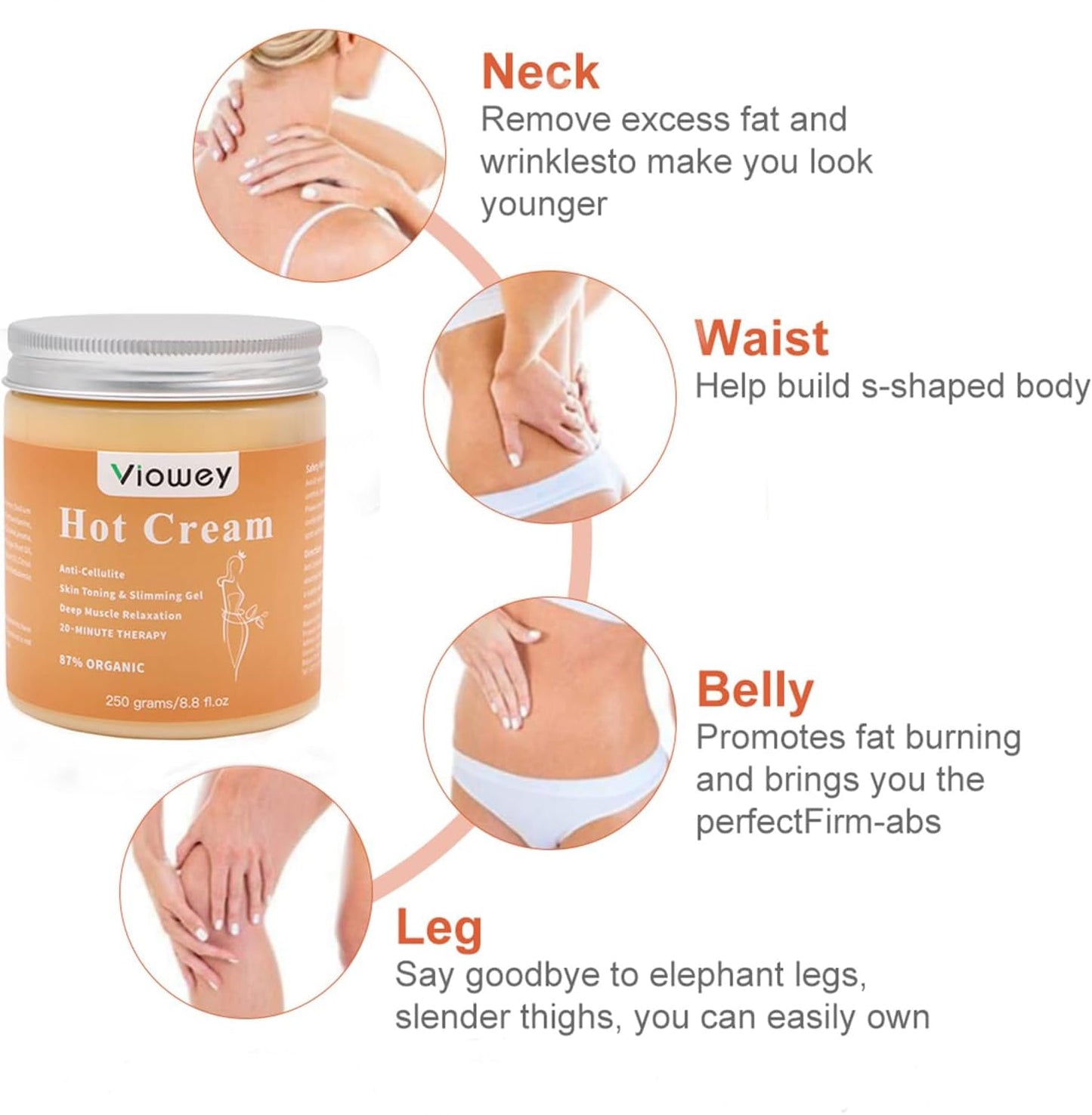 Viowey Face Body and Hand Moisturizers, Hot Cream, Fat Burning Cream for Tummy, Abdomen, Belly, Legs, Arms, Buttocks and Waist
