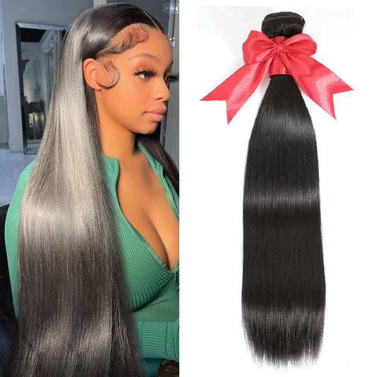 10A Brazilian Straight Hair Bundles 12 Inch Human Hair Bundles 1 Single Bundle Human Hair 100% Unprocessed Virgin Weave Bundles Human Hair Raw Remy Hair Bundles Deals Natural Black 100g