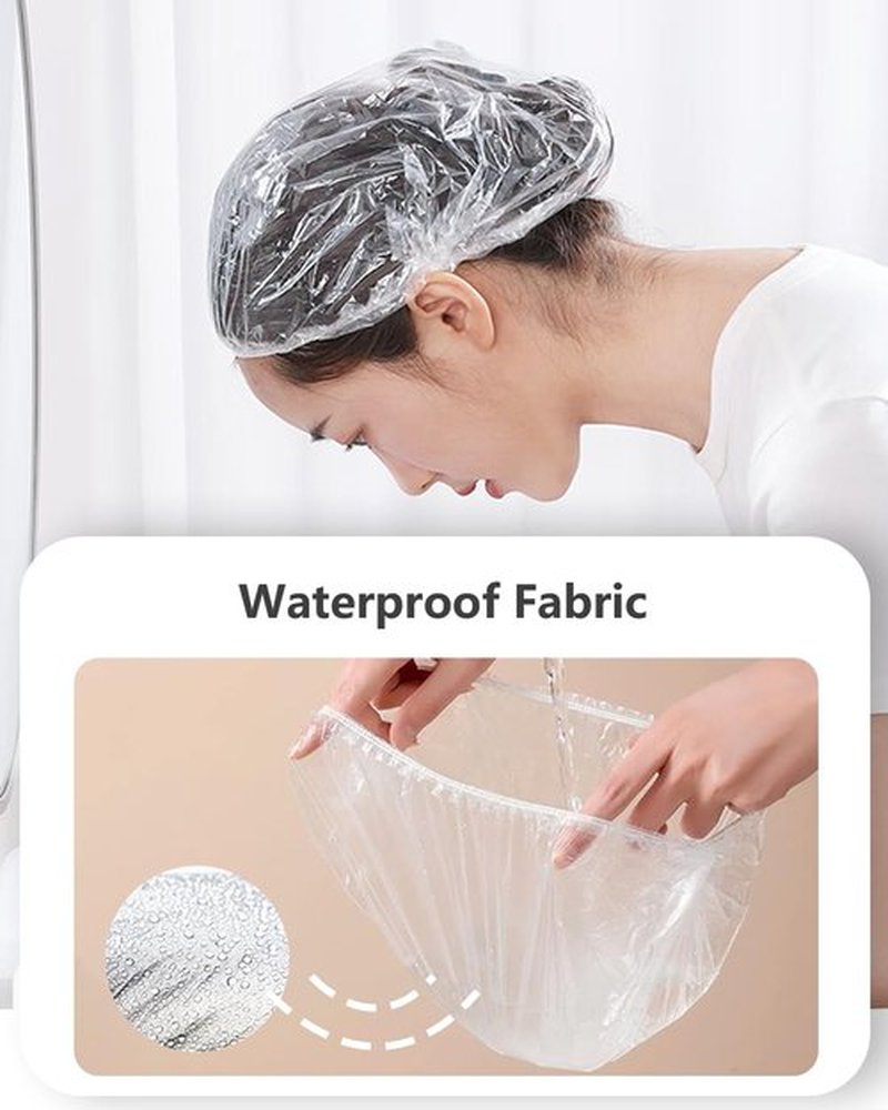 Years Calm 70PCS Disposable Shower Caps, Clear Shower Caps for Travel, large Plastic Hair Caps for Women, Home Use, Hotel (large Size 20.5") (70PCS)