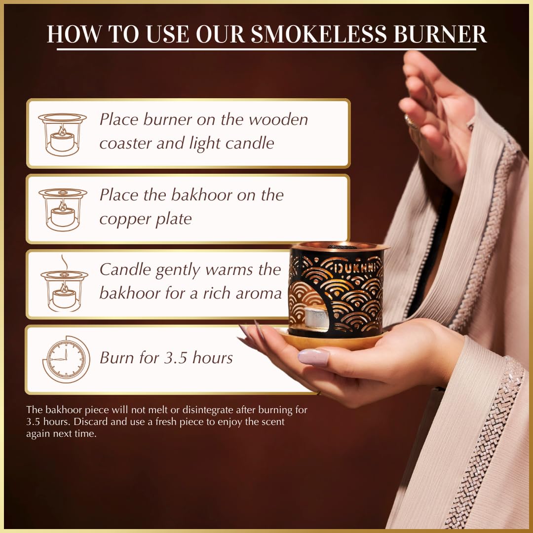 Oud Bakhoor Variety Box & Burner by Dukhni | Arabian Oudh Set with Candle Incense Burner | 20 pcs Arabic bukhoor Incense Bricks, 10 Mixed scents | Islamic, Eid & Ramadan Gifts | Home Fragrance