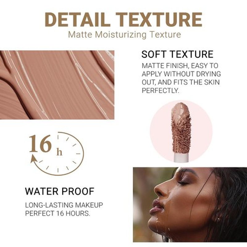 24-Hour Full Coverage Concealer Wand Concealer – Professional Makeup, Matte Finish,Waterproof, Liquid Contour Face Highlighter Makeup Smudge-Proof Formula for Flawless Wear 04# Dark Nude