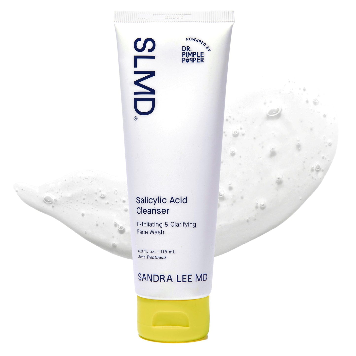 SLMD by Dr. Pimple Popper - Salicylic Acid Cleanser (4 fl oz) Exfoliating Gel Cleanser Face Wash Acne-Prone Skin - Face Wash Helps Reduce the Appearance of Blackheads & Whiteheads