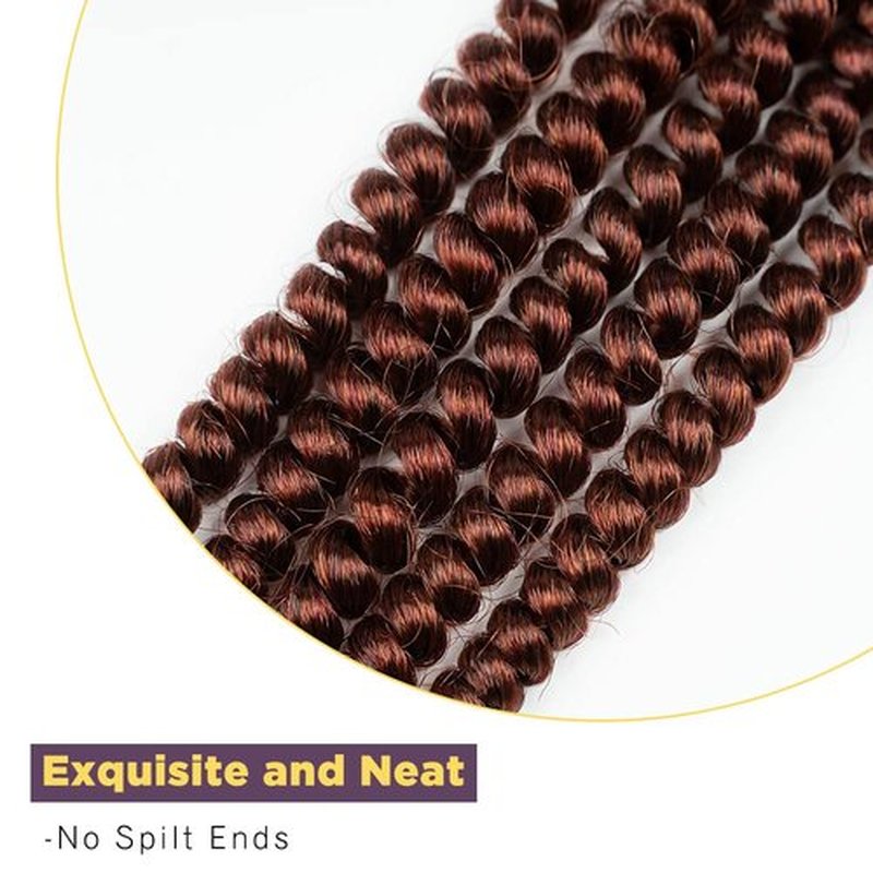 JOEDIR HAIR Spring Twist Crochet Hair 8 Inches 8 Pieces/Pack 350# Copper Red Synthetic Spring Curl for Black Women Brading Hair Extension (Color:CHESTNUT12)