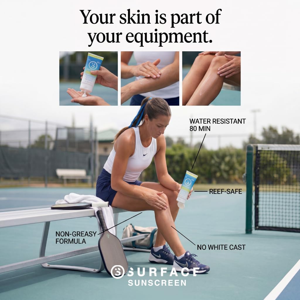 Surface Reef Safe Sunscreen Lotion SPF 30 for Face and Body, Oxybenzone Free, Octisalate Free, Fragrance Free, Dry Touch Non-Greasy, Broad Spectrum UVA UVB, Water Resistant 80 Min, 6oz