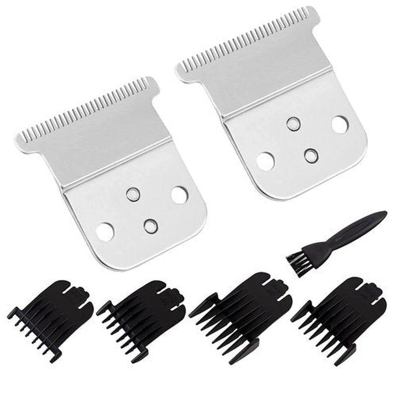 2 Pack Replacement T-Blade Set for Andis D7/D8 Steel Blade, Compatible with Andis SlimLine Pro Li D7/D8 Hair Clipper Trimmer (silver)