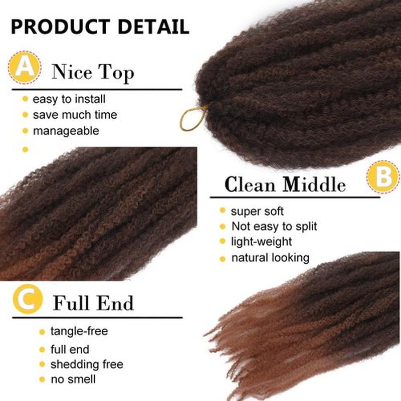 Marley Crochet Braids Hair 24 Inch 8 Packs Afro Kinky Marley Twist Braiding Hair Synthetic Curly Twist Marley Hair Long Springy Afro Twist Hair Extensions (TB/27#, 24 Inch (Pack of 8))