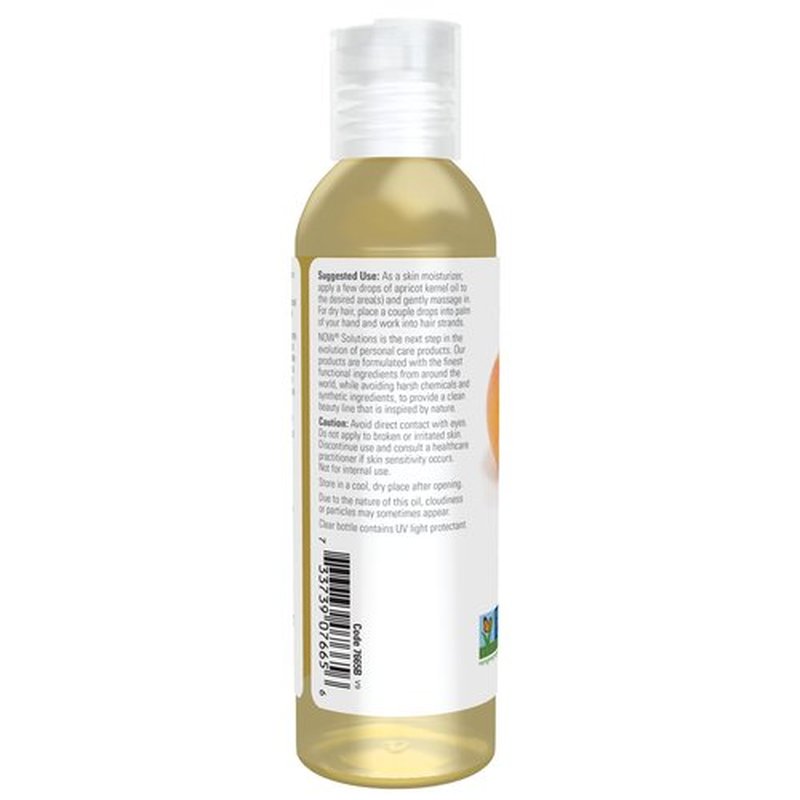 NOW Solutions, Apricot Kernel Oil, Hair Moisturizer, Rejuvenating Skin Oil, Softens Fine Lines, 4-Ounce (Pack of 2)