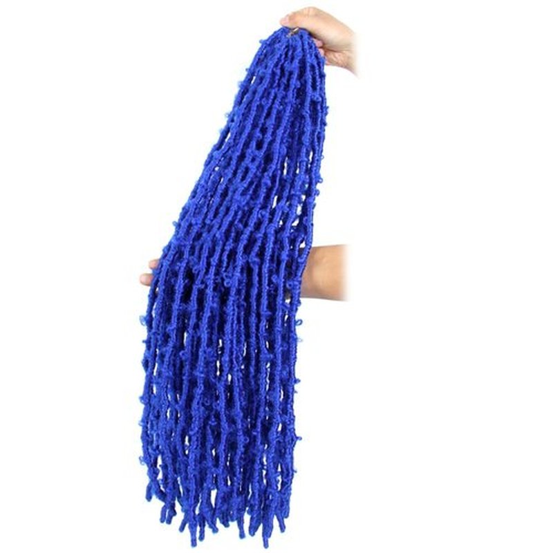 BOHOBABE 2 Packs Blue Butterfly Locs Crochet Hair 24 Inch Butterfly Faux Locs Crochet Hair Long Black Distressed Locs(2 Packs, Blue)