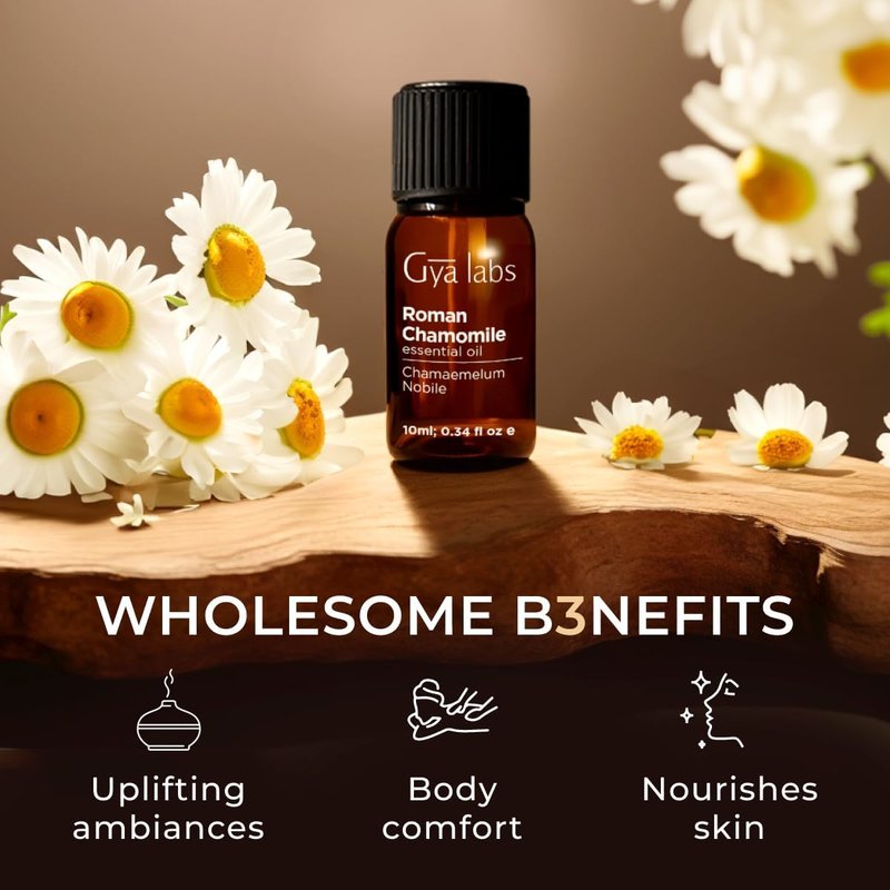 Roman Chamomile Essential Oil - 100% Pure Aromatherapy Oil for Hair, Skin & Diffuser | 0.34 Fl Oz