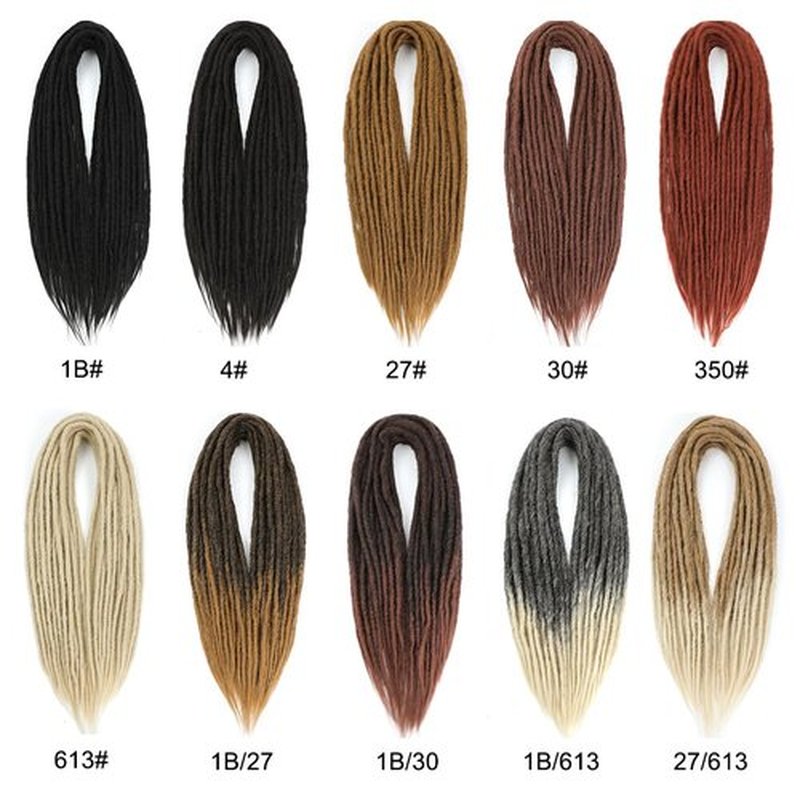 Aguacor Straight Dreadlocks Synthetic Double Ended Dreadlock Extensions 24inches 5 Strands Width 1.2cm Soft Light Brown DE Dreadlock Extensions for Women (5 Strands, 27#)