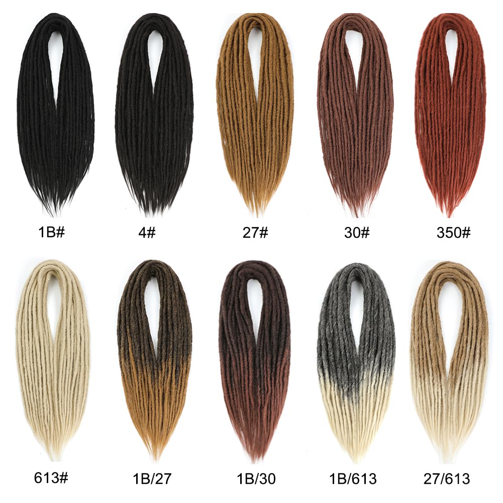 Aguacor Straight Dreadlocks Synthetic Double Ended Dreadlock Extensions 24inches 5 Strands Width 1.2cm Soft Dark Brown DE Dreadlock Extensions for Women (5 Strands, 30#)