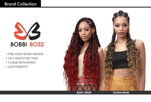 MULTI PACK DEALS! Bobbi Boss Synthetic Hair Braids Pre-Feathered 3X King Tips Body Wave 28" (3-PACK, T4/30)