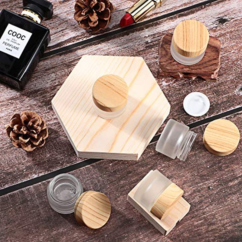 Geiserailie Glass Cosmetic Containers Empty Sample Jars with Leak Proof Lids Makeup Sample Containers for Lotion Cream Cosmetic (10 Pieces,50 Gram)