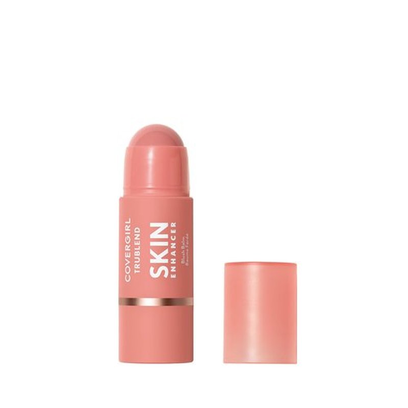 CoverGirl Trublend Skin Enhancer Balm Stick, 220 Nude Flush, Blush Stick, Vegan Formula, Easy to Use, Glides on Effortlessly, Non-Greasy, Doesn't Crease, 0.21oz