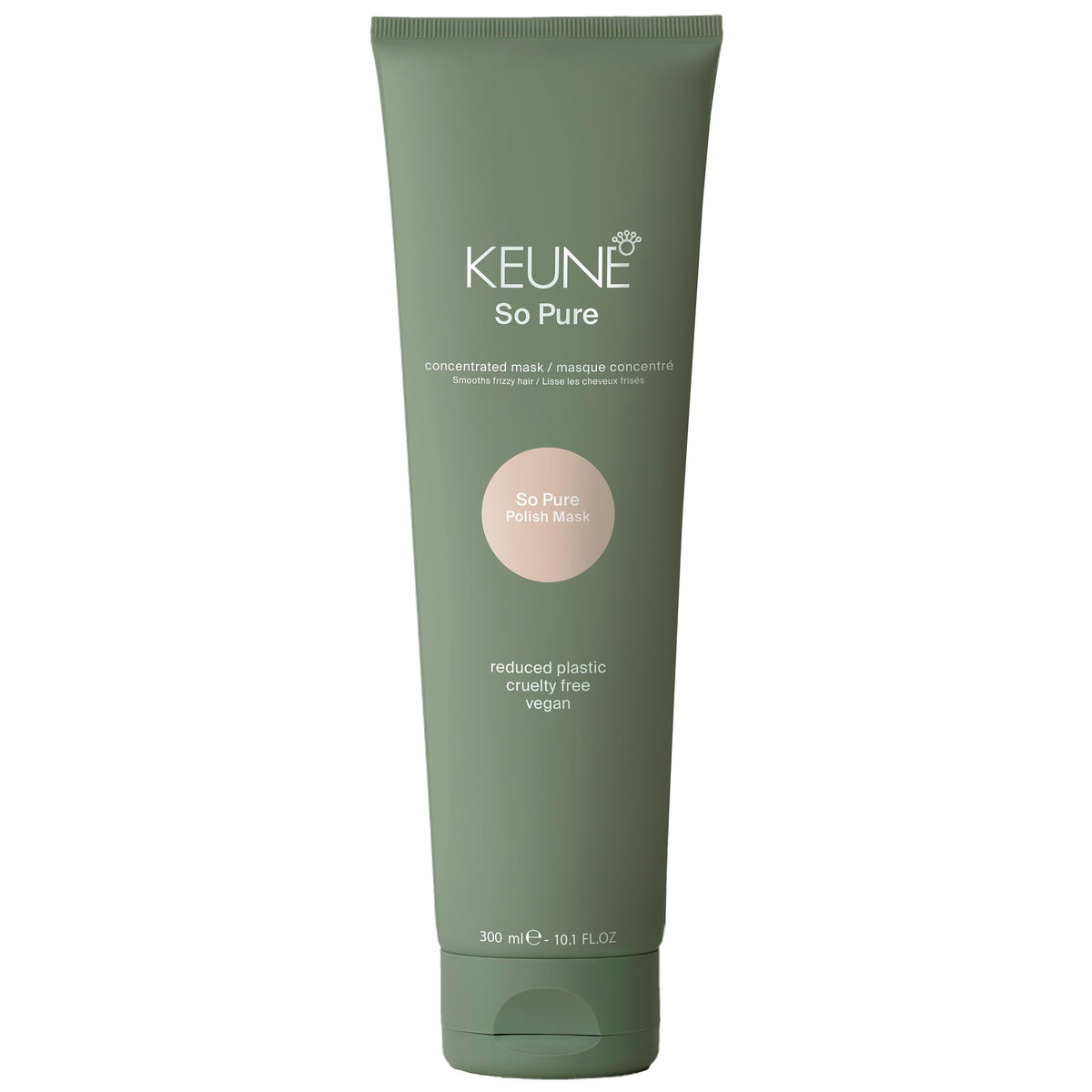 KEUNE So Pure Polish Hair Mask, Smoothing Anti Frizz Treatment with Chia Seed Extract for Frizz Control, Shine and Humidity Resistance, 10.1 Fl Oz