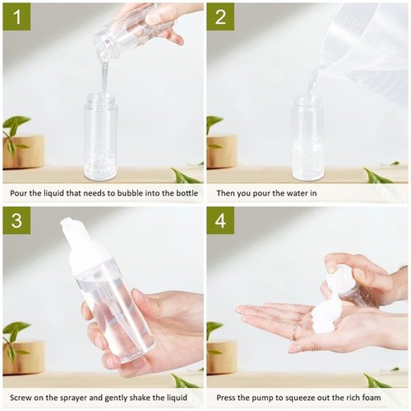 ASEVAT 12 Pcs Travel Empty Foam Pump Bottle, 2 oz Plastic Pump Bottle,Empty Foaming Liquid Soap Dispensers for Lash Shampoo, Hand Soap, Foaming Cleaner (Pink)