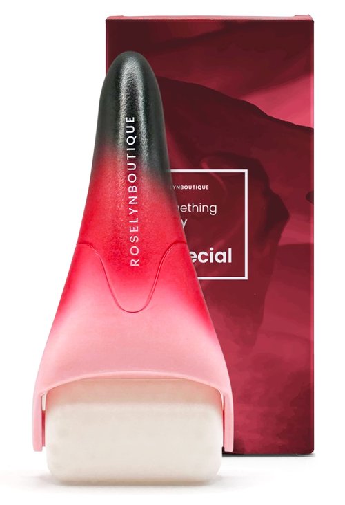 ROSELYNBOUTIQUE Ice Roller for Face Wrinkles Fine Lines Puffiness Stick Massager Facial Skin Care Tools Self Care Gifts for Men Women (Viva Magenta)