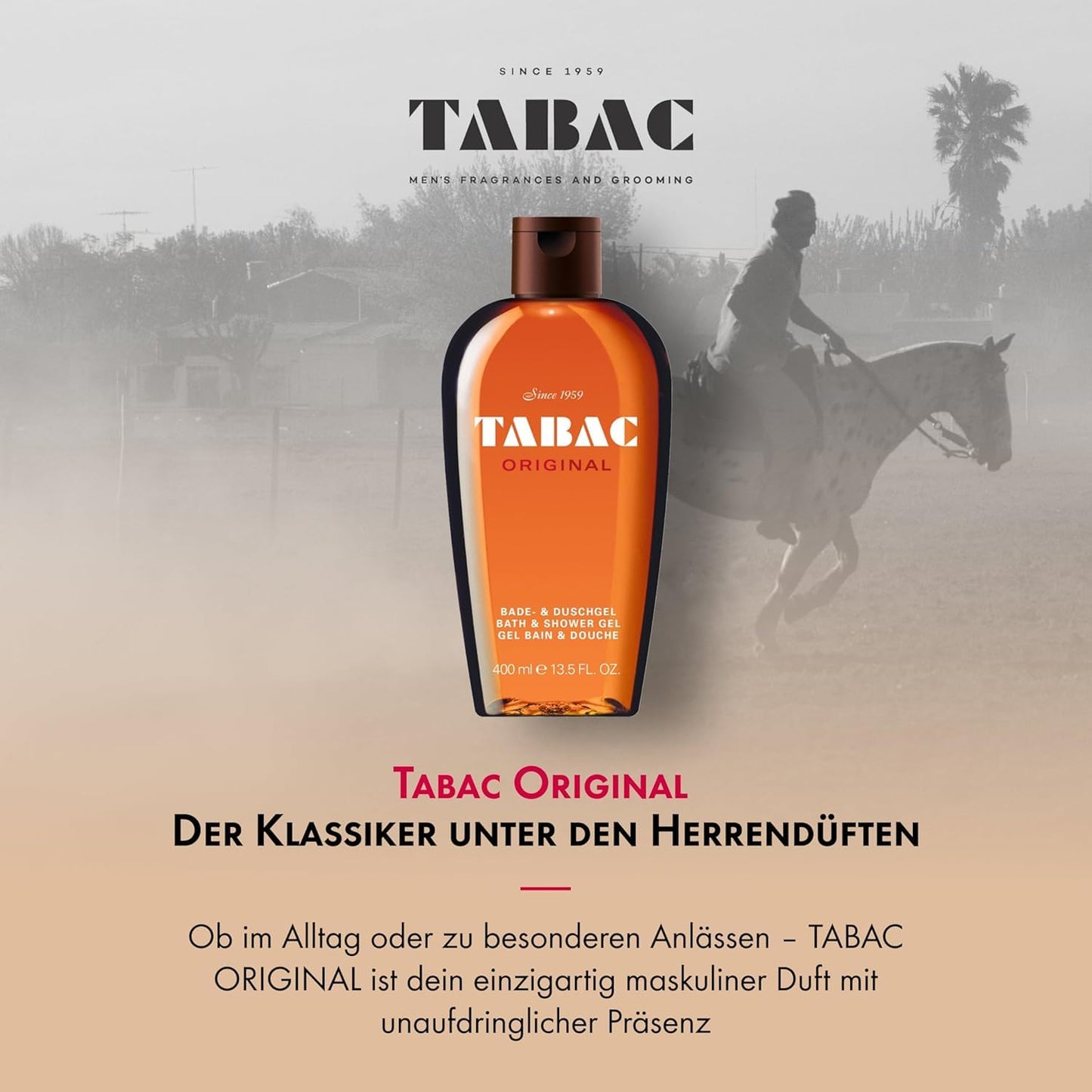 Tabac Original Bath and Shower Gel for Men by Maurer & Wirtz, 16 Ounce